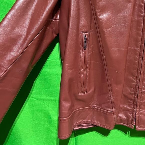 Vintage London Fog Mens Leather Jacket Full Zip Collared Pockets‎ Brown Size 44 - Picture 4 of 12